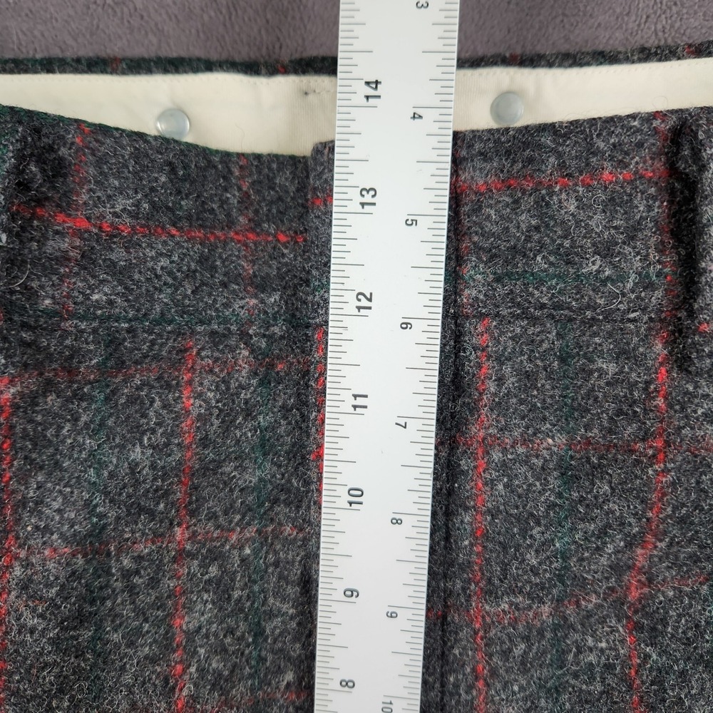 Vintage Woolrich Hunting Pants Mens 36 Gray Red Plaid Malone Heavy Wool USA Made - Picture 9 of 12